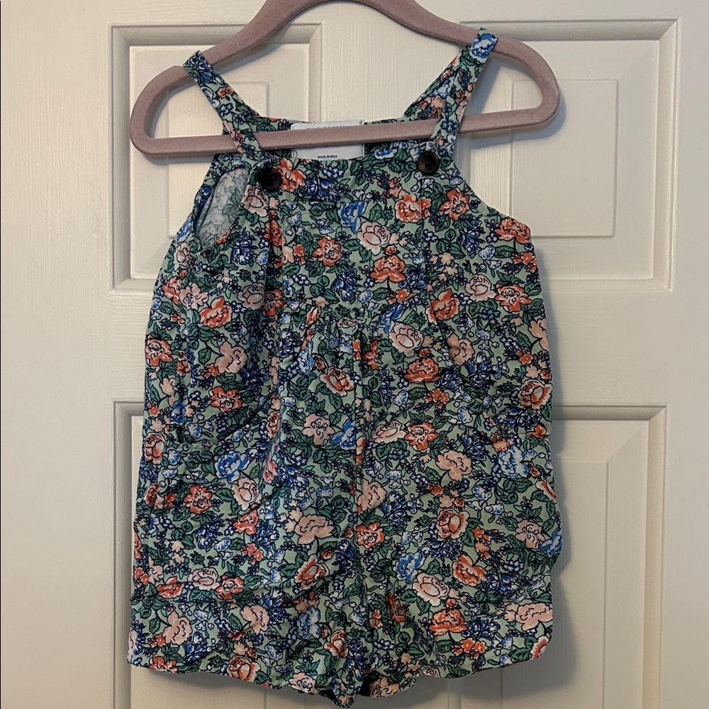 Old Navy Kids Floral Overalls - Blue and Orange